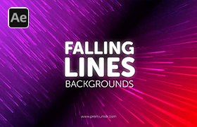 AE模板-彩色漂亮线条粒子流动背景动画 Falling Lines Backgrounds