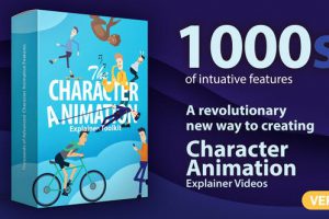 AE模板-可180度旋转的职业场景卡通人物动作嘴型绑定MG动画包 Character Animation Explainer Toolkit v1.2