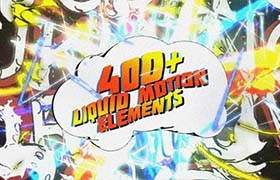 AE模板-400个三维立体复古卡通液体MG动画元素预设包 3D liquid Motion FX Packages