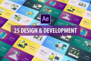 AE模板-25个头脑风暴创意设计开发网络信息技术场景动画Design and Development