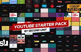 AE模板-150种网络社交媒体文字logo标题动态图形包装动画 YTB Starter Pack 4K