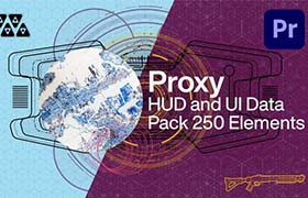 PR模板-250个未来电子技术科技感HUD信息数据UI界面动画 HUD and UI Data Pack