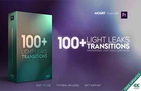 Pr预设-101种漂亮酷炫炫光光晕视频转场动画Light Leaks Transitions MOGRT