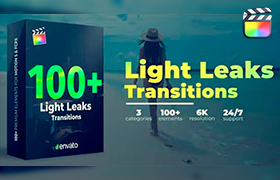 FCPX插件-100个镜头炫光闪烁视频转场过渡预设 Light Leaks Transitions