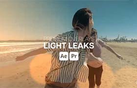 AE/PR模板-镜头光晕炫光光效的动画叠加特效 Premium Overlays Light Leaks