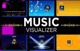 AE模板-动感酷炫音频可视化封面设计介绍动画 music Visualizer copy