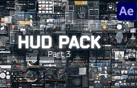 AE模板-18组HUD未来电子高科技感元素UI动画 HUD Pack 3