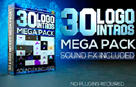 AE模板-30个简洁迷你影视LOGO标志动画片头 logo Reveal Mega pack minimal logo opener Ident