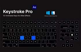 AE模板-虚拟键盘动画按键快捷键操作动画 Keystroke Pro for After Effects