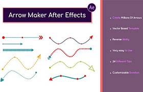 AE模板-各种路径曲线直线的线条箭头延伸生长动画制作器 Arrow Maker After Effects