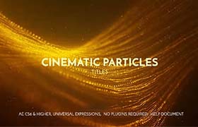 AE模板-金色简洁的线条粒子背景影视文字标题开场片头动画 Cinematic Particles Titles