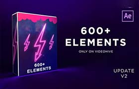 AE模板-600个创意卡通彩色圆圈涂鸦笔刷路径MG动画元素 Elements