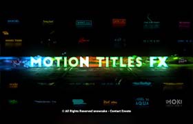 AE模板-70种运动能量发光创意个性文字标题特效动画包 Motion Titles FX