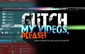 AE模板-可为视频画面添加故障抖动效果的包含40多种故障特效Glitch My Videos Please!