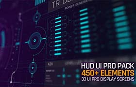 AE模板-450个军事科技医疗UI界面HUD元素动画包 HUD UI Pro Pack