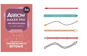 AE模板-可自由设定的专业卡通彩色箭头动画创建器 Arrow Maker Pro