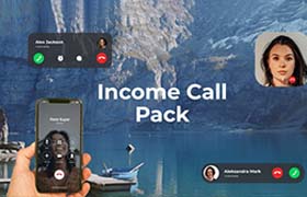 AE模板-模拟手机通话或人物视频聊天的屏幕界面样式 Income Call Pack