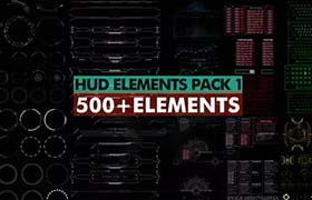 AE脚本-500个科技感HUD元素屏幕界面图形动画 HUD Elements Pack 1