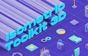 AE模板-三维立体等距社交网络媒体电子商务图标MG动画 Isometric Toolkit 3D