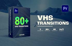 PR模板-80种故障雪花损坏干扰视频转场过渡预设 Transitions VHS