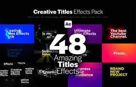 AE模板-48组创意色彩鲜艳的卡通特效文字标题动画 Creative Titles Effects Pack