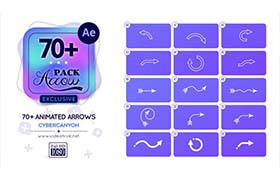 AE模板-70组多风格简约卡通彩色箭头图形动画 Arrow Pack After Effects