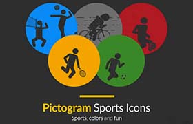 AE模板-奥运会体育运动项目卡通可爱人物形象动作MG图标动画 Pictogram Sports Icons