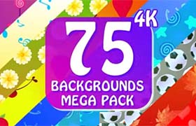 视频素材-4K高清视频包含75组卡通创意图形背景循环动画Backgrounds Mega Pack