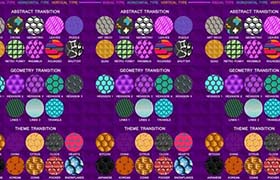 AE模板-84个彩色图案图形矩阵卡通MG图形转场过渡预设 84 Shape Transition