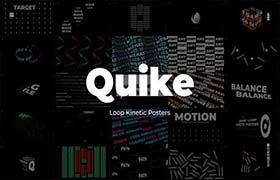 AE/PR模板-32个创意个性独特酷帅海报文字logo标题排版循环动画 Quike – Loop Kinetic Posters