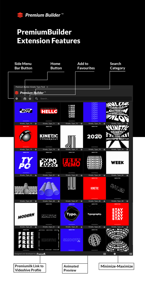 PR脚本-130个创意动态文字标题排版动画预设 Kinetic Typo Pack插图1