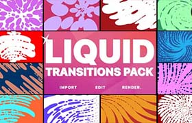 达芬奇模板-卡通彩色流体图形遮罩过渡转场预设动画 Liquid Transitions DaVinci Resolve