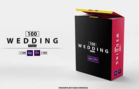 AE/PR模板-100组浪漫爱情唯美婚礼标题新郎新娘姓名婚期文字动画 Wedding Titles of Love