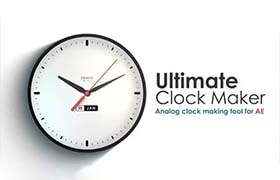 AE模板-简洁精美简约的时钟表指针展示动画 Ultimate Clock Maker