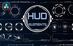 达芬奇模板-40种未来科技感HUD界面元素动画 HUD Elements for DaVinci Resolve