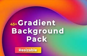 AE模板-45个彩色卡通渐变变形霓虹图形背景动画 Gradient Backgrounds Pack