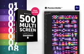 PR脚本-500个多画面方块网格组合动态视频图片分屏特效展示 Multi Screen Layouts Pack