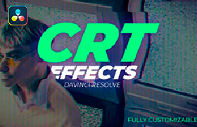 达芬奇预设-复古电视机老录像带扫描线特效 CRT TV Effect