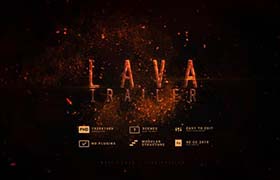 AE模板-大气火焰红色燃烧的粒子文字标题logo开场片头动画 Impact Lava Fire Trailer