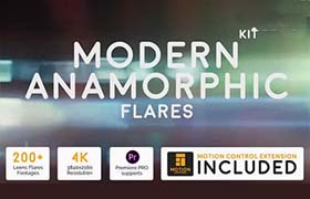 视频素材-198个现代科幻变形光效动画4K高清视频素材 Modern Anamorphic Flares Kit