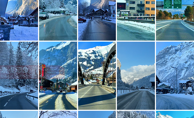 竖屏雪山雪景唯美冬季风景治愈系走拍开车视角旅途美景色视频素材插图8