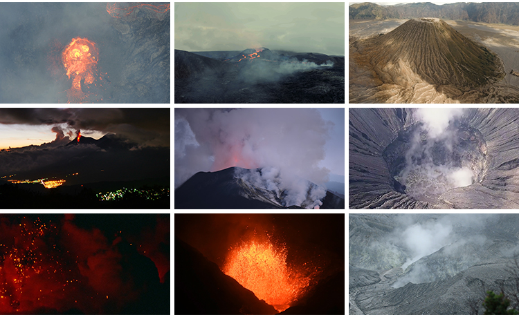 火山喷发岩浆飞溅冒烟雾火山口活火山坑爆发熔岩流动实拍视频素材插图7