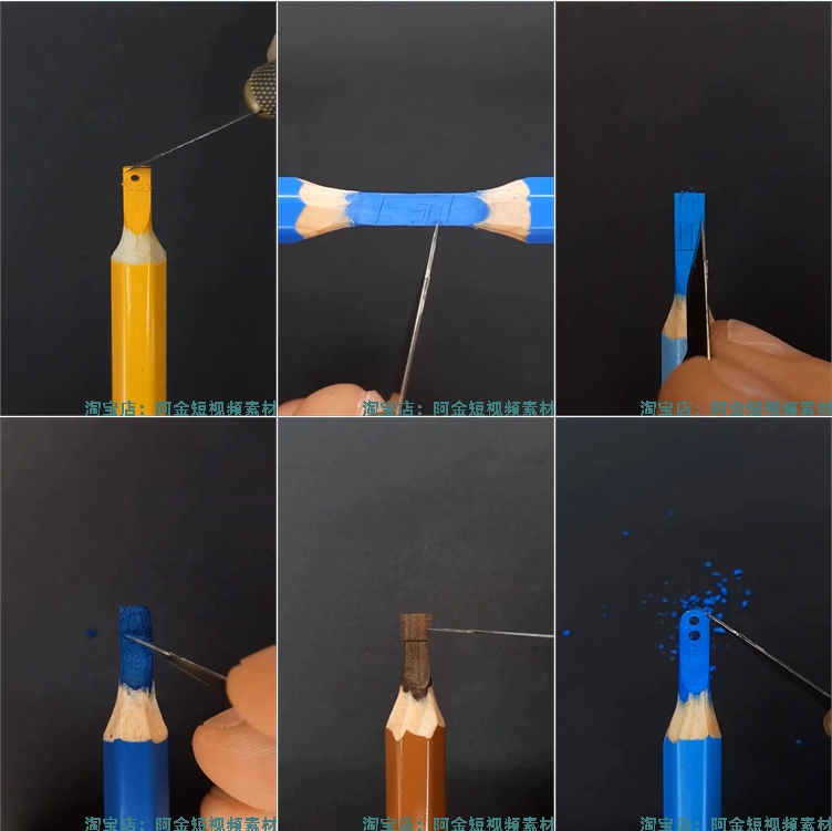 竖屏铅笔雕刻手工艺术微观国外高清解压减压短视频小说推文素材插图8