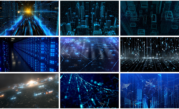 科技电子类抽象数字互联网金融通讯信息经济科幻蓝色背景视频素材插图8