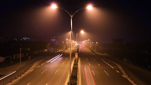 车流街道夜晚路灯视频素材