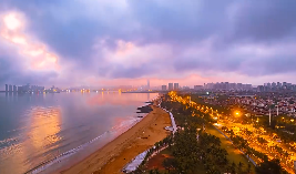 美丽海口海边夜景短视频素材