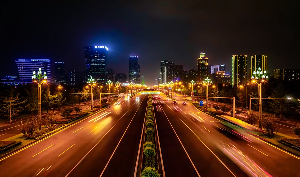 灯火城市夜景风景车流视频素材