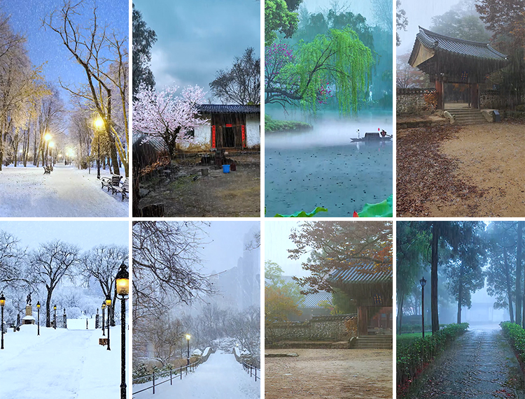 竖版竖屏唯美下雨雪景清新自然风景治愈系美景色直播背景视频素材插图20