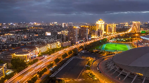 长春城市金碧辉煌夜景短视频素材