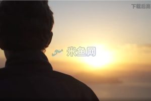 在海边看夕阳男子背影短视频素材